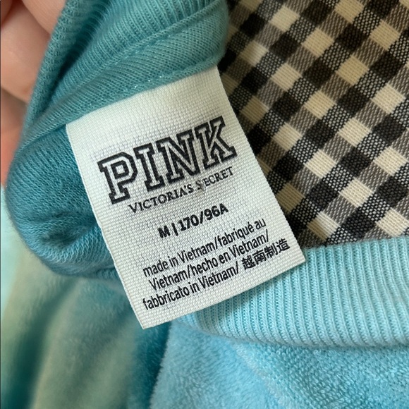 PINK Victoria's Secret Women's Blue Tie-Dye V-Neck Sweatshirt - Picture 4 of 6